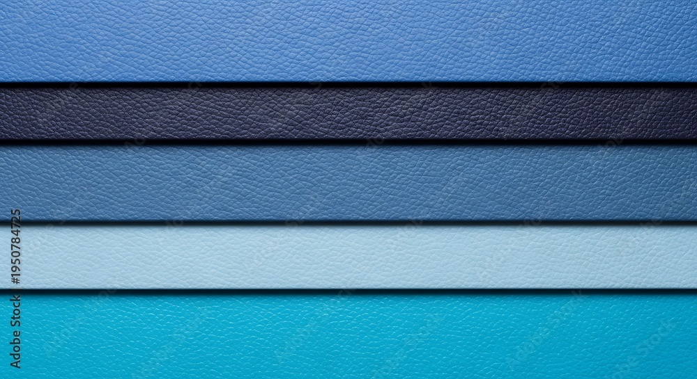Fototapeta premium A Stack of Different Blue Leather Sheets for Crafting and Design