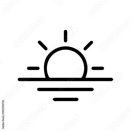 Sunrise over the sea icon