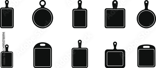 Assortment of Cutting Board Silhouettes illustration