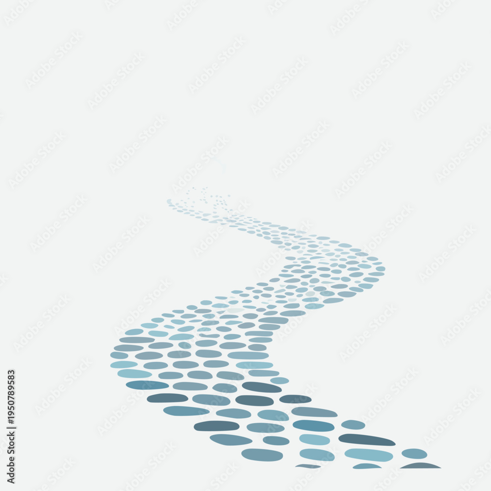 Fototapeta premium Path of Stepping Stones - A Winding Journey.