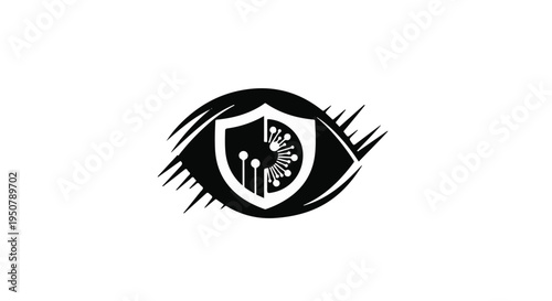 eye with shield and clock protection concept