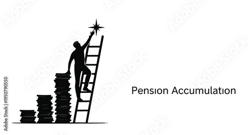 Businessman reaching for retirement savings goal