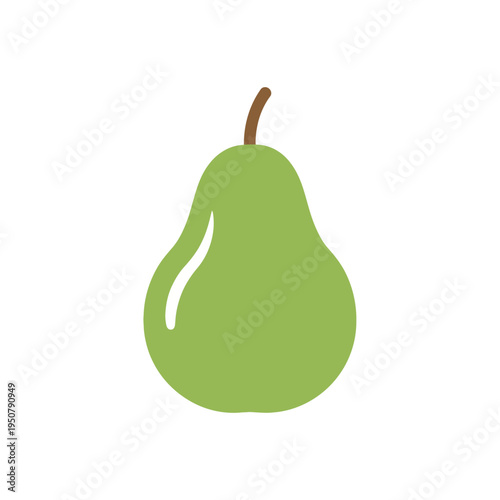 A simple, clean, and appealing green pear illustration on a white background, perfect for various design projects