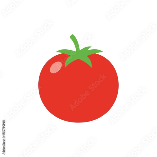 A vibrant red tomato icon, perfect for representing fresh produce, healthy eating, and culinary inspiration in a clean, simple design