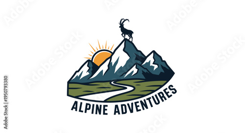 Alpine Adventures Logo Mountain Goat.