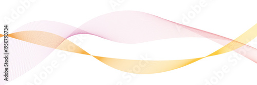 波のようなピンクと黄色のウェーブラインのベクター背景画像	