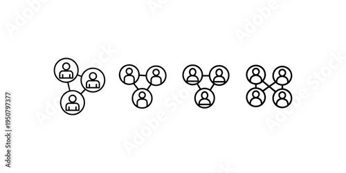 People connected in a network, social connections, business team, partnership illustration, teamwork icon, group of people concept