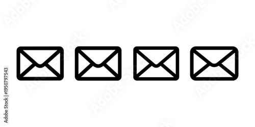 Vector illustration of closed envelope icons. set of email icons in different styles. letter icon isolated on white background. mail symbol