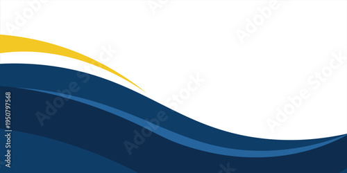 blue and yellow wavy shape background. suitable for business poster design, corporate banner, presentation, flyer, social media post. vector illustration