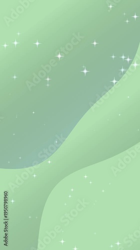 Green Hillside with Stars Night Sky Animation.