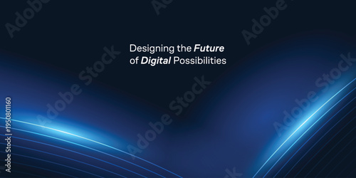 Modern abstract blue technology background. Business summit conference background. Future hi-tech banner for promotional. 