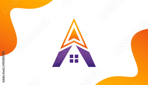 Letter A logo, Home logo vector, real estate logo vector, custom letter a logo design vector