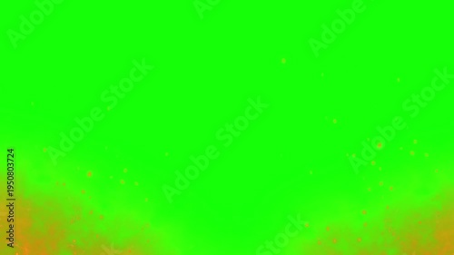 Realistic atmospheric fire sparks and glowing embers with orange smoke rising from below isolated on transparent background for cinematic vfx and design
