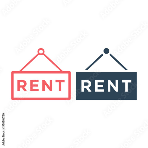 Rent icons set flat vector template design trendy