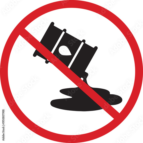No Spilling Industrial Liquid Hazard Sign
