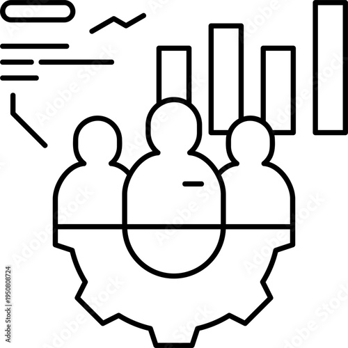Line Art Workforce Analytic Icon