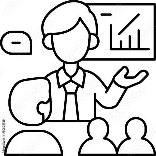 Line Art Staff Training Icon