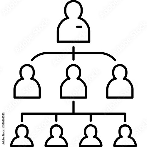 Line Art Team Structure Icon