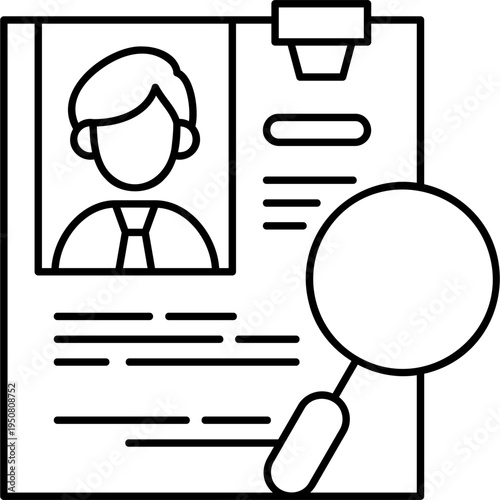 Line Art Resume Review Icon