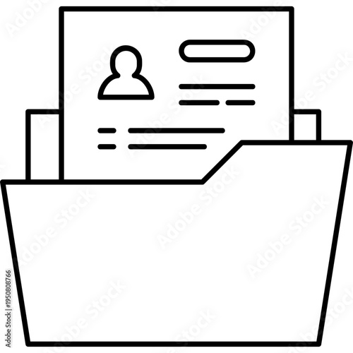 Line Art Employee Record Icon
