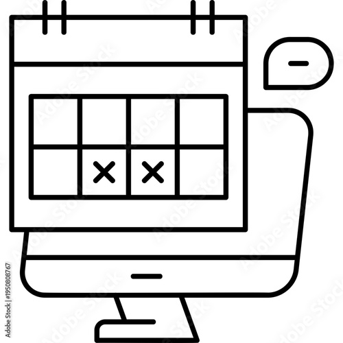 Line Art Leave Tracker Icon