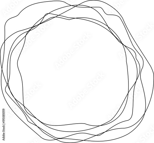 Circle ring composed of loose sketch line strokes
