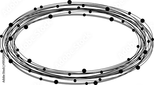 Oval ring outline drawn with vector paths
