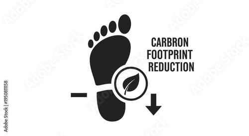 Carbon footprint reduction symbol indicating environmental responsibility and sustainability efforts effectively
