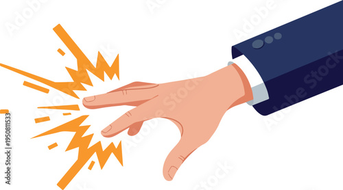 Man Touching Screen With Finger in Blue Suit