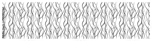 Abstract minimalist pattern with thin wavy intertwining lines, organic branch or root texture for background line art