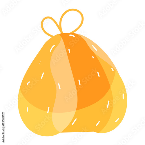 Orange plastic bag illustration, vector eps 10
