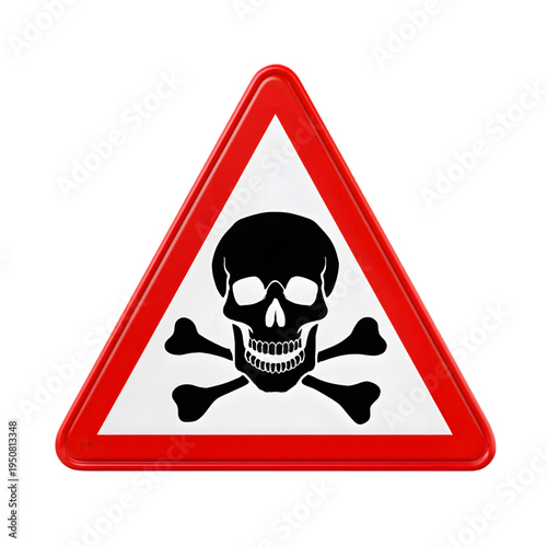 Warning Skull and Crossbones Symbol Sign isolated on transparent background.