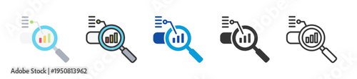 analytic icon set multi style various collection