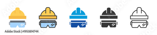 safety gear icon set multi style various collection