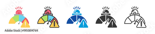 hazard assessment icon set multi style various collection