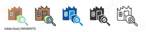 safety inspection icon set multi style various collection