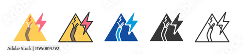 electrical safety icon set multi style various collection