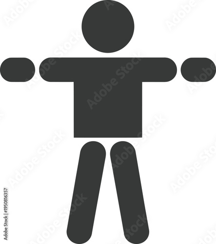 A simple black stick figure on a white background