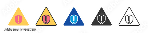 warning sign icon set multi style various collection