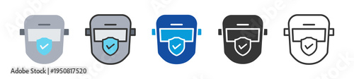 welding helmet icon set multi style various collection