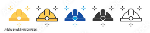 hard hat icon set multi style various collection