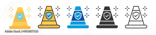 traffic cone icon set multi style various collection
