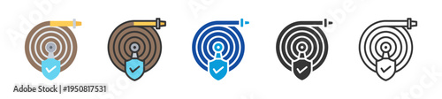 fire hose icon set multi style various collection