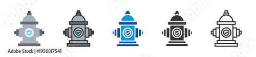 fire hydrant icon set multi style various collection