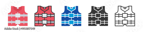life jacket icon set multi style various collection