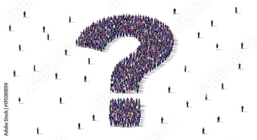Vector illustration of question mark made of people