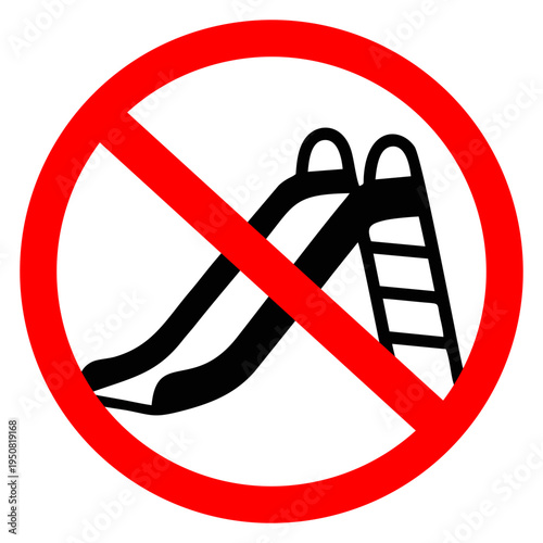 NO SLIDE SIGN WITH WHITE BACKGROUND