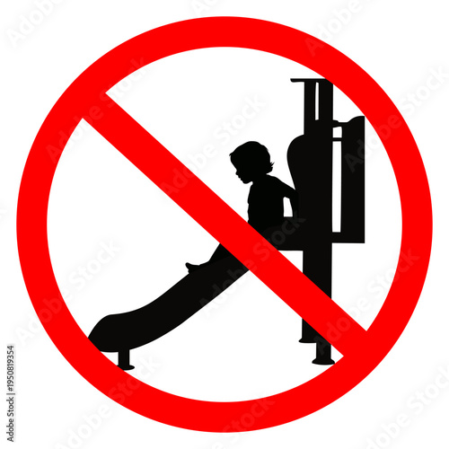 NO SLIDE SIGN WITH WHITE BACKGROUND