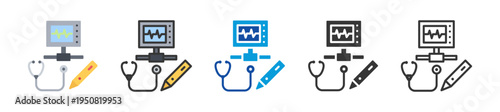 medical devices icon set multi style various collection