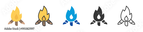 bonfire icon set multi style various collection